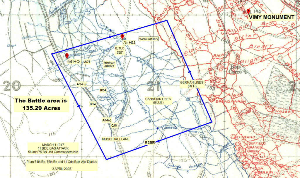 1 MAR 1917 Battle Map near Vimy Monument